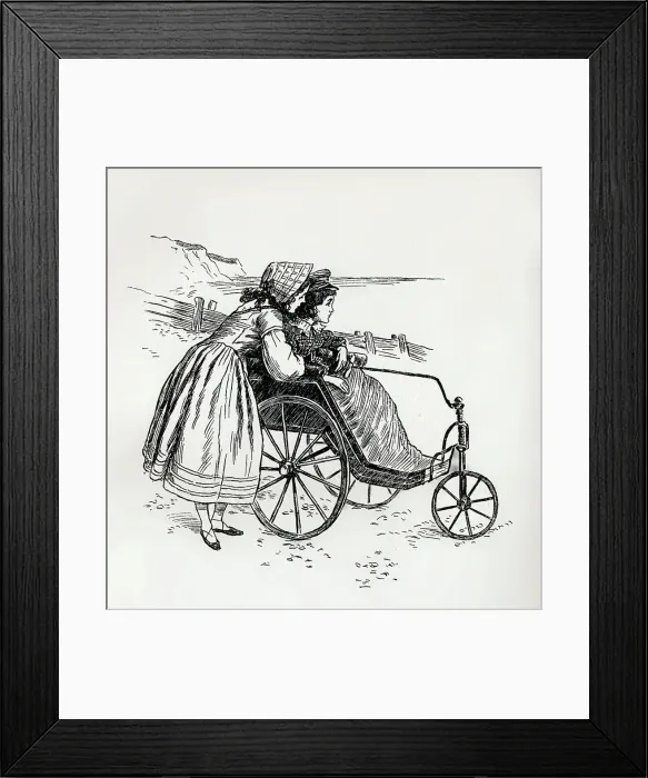 Framed Print : Little Paul and his sister Florence at Brighton, c1900. Creator: Harold Copping Framed Print : Little Paul and his sister Florence at Brighton, c1900. Creator: Harold Copping