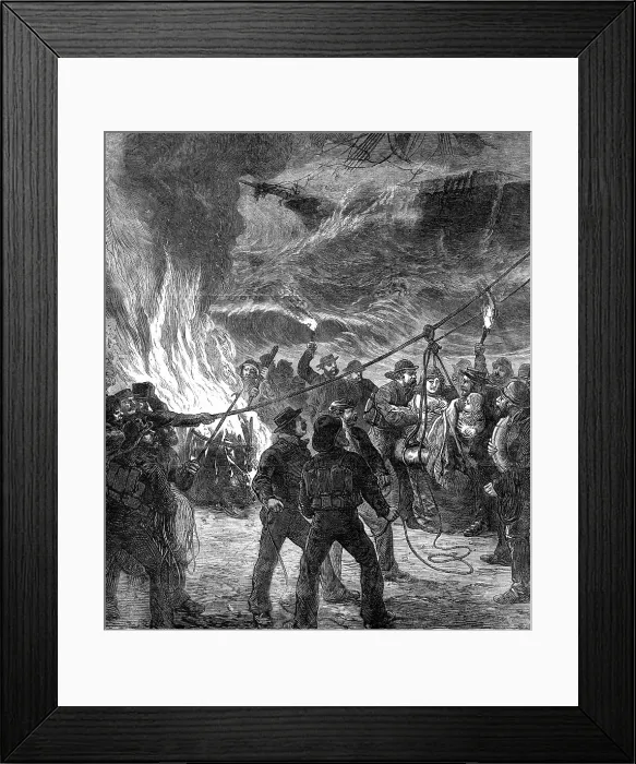 Framed Print : The Gales: wreck of the Royal Adelaide near Portland, 1872. Creator: Unknown Framed Print : The Gales: wreck of the Royal Adelaide near Portland, 1872. Creator: Unknown