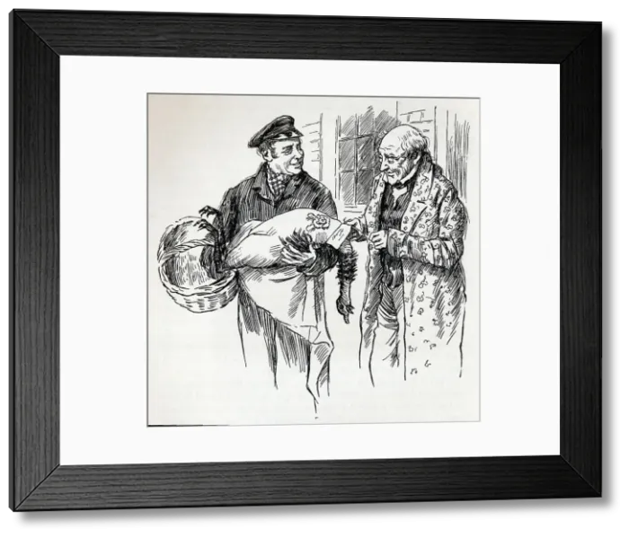Framed Print : A turkey for Tiny Tim, c1900. Creator: Harold Copping Framed Print : A turkey for Tiny Tim, c1900. Creator: Harold Copping