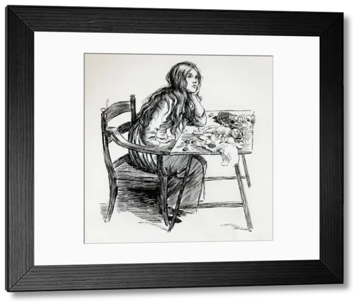 Framed Print : Jenny Wren, c1900. Creator: Harold Copping Framed Print : Jenny Wren, c1900. Creator: Harold Copping