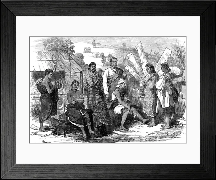 Framed Print : Looshais on the frontier of Bengal, 1872. Creator: Felix Elie Regamey