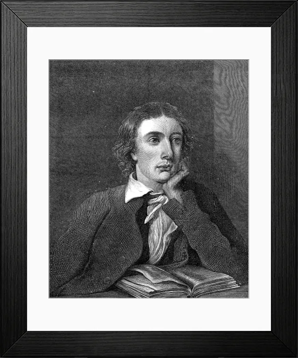 Framed Print : John Keats, painted by W. Hilton, R.A. in the National Portrait Gallery, 1872. Creator: Unknown