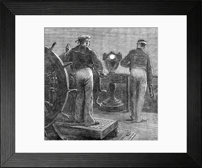 Framed Print : The Voyage to China: bridge of a steam-ship on the Red Sea, 1872. Creator: Unknown Framed Print : The Voyage to China: bridge of a steam-ship on the Red Sea, 1872. Creator: Unknown