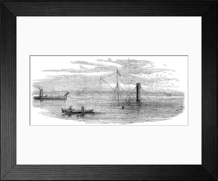Framed Print : Wreck of the steamer Batavier in the Thames, near Barking, 1872. Creator: Unknown Framed Print : Wreck of the steamer Batavier in the Thames, near Barking, 1872. Creator: Unknown