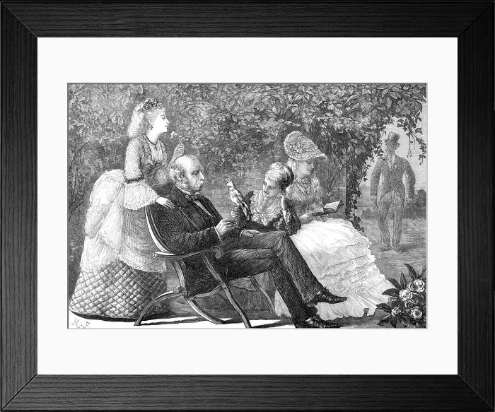 Framed Print : The Fox and the Grapes, 1872. Creators: Unknown, F Wentworth Framed Print : The Fox and the Grapes, 1872. Creators: Unknown, F Wentworth