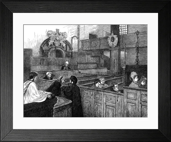 Framed Print : A City church congregation, 1872. Creator: Joseph Swain Framed Print : A City church congregation, 1872. Creator: Joseph Swain