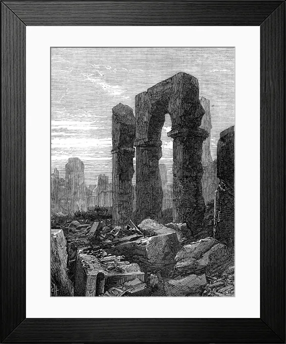 Framed Print : The Great Fire at Boston: Milk-Street, looking from Washington-Street, 1872. Creator: Unknown Framed Print : The Great Fire at Boston: Milk-Street, looking from Washington-Street, 1872. Creator: Unknown