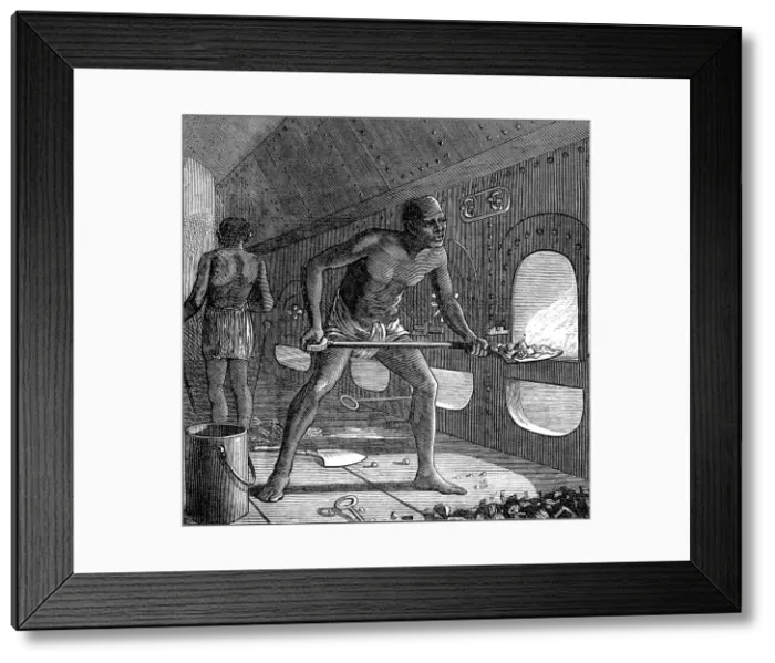 Framed Print : The Voyage to China: stokehole of a steam-ship on the Red Sea, 1872. Creator: Unknown Framed Print : The Voyage to China: stokehole of a steam-ship on the Red Sea, 1872. Creator: Unknown