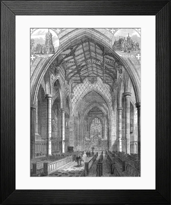 Framed Print : The new chapel, Rugby School, 1872. Creator: Unknown Framed Print : The new chapel, Rugby School, 1872. Creator: Unknown