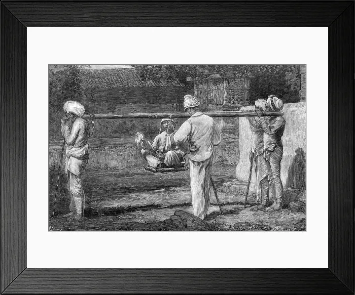 Framed Print : Native travelling in India, 1872. Creator: Charles Roberts Framed Print : Native travelling in India, 1872. Creator: Charles Roberts