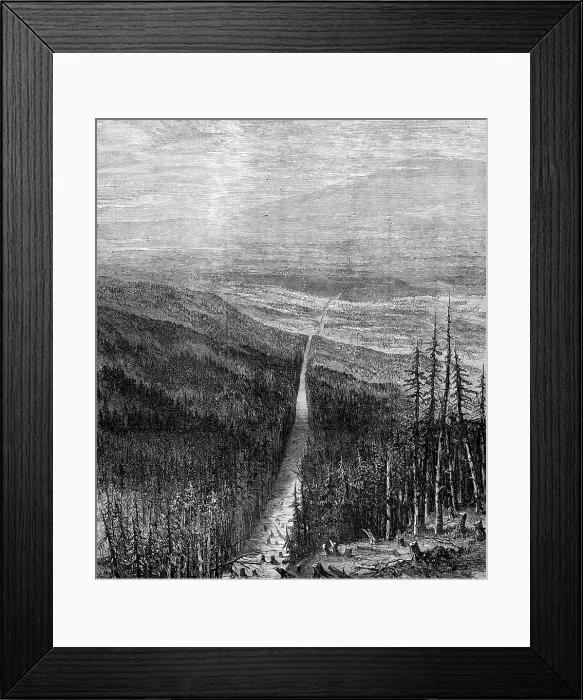Framed Print : Boundary line between British Columbia and the United States, 1872. Creator: Unknown Framed Print : Boundary line between British Columbia and the United States, 1872. Creator: Unknown
