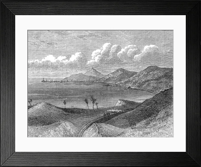Framed Print : The Otago Great Northern Railway, New Zealand: Port Moeraki, 1872. Creator: Unknown Framed Print : The Otago Great Northern Railway, New Zealand: Port Moeraki, 1872. Creator: Unknown