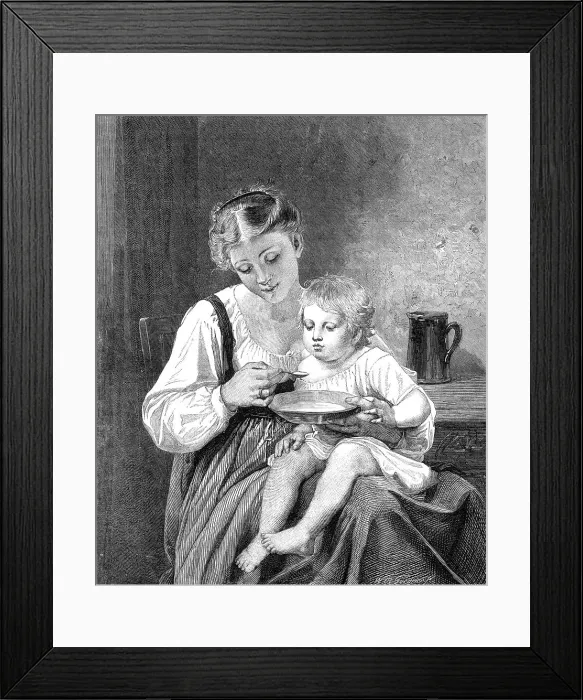 Framed Print : Le Dejeuner, by Perrault, from a photograph published by Messrs. Goupil and Co. 1872. Creator: William Biscombe Gardner Framed Print : Le Dejeuner, by Perrault, from a photograph published by Messrs. Goupil and Co. 1872. Creator: William Biscombe Gardner