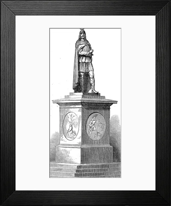 Framed Print : Monument to King Harold Haarfager, at Christiania, 1872. Creator: Unknown Framed Print : Monument to King Harold Haarfager, at Christiania, 1872. Creator: Unknown