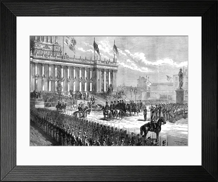 Framed Print : Prince Arthur at Leeds: arrival of the Prince at the Townhall, 1872. Creator: Unknown Framed Print : Prince Arthur at Leeds: arrival of the Prince at the Townhall, 1872. Creator: Unknown