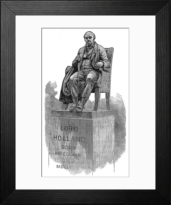 Framed Print : Statue of the third Lord Holland, Holland Park, Kensington, 1872. Creator: Unknown Framed Print : Statue of the third Lord Holland, Holland Park, Kensington, 1872. Creator: Unknown