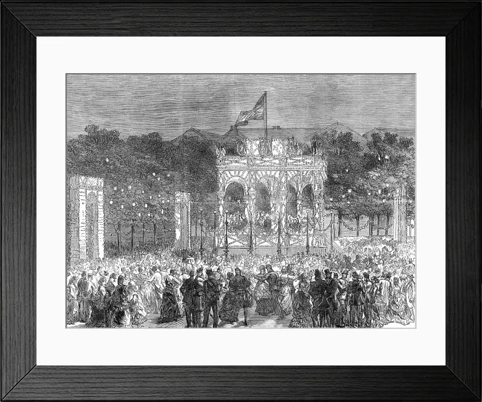 Framed Print : The English Volunteers at Ghent: open-air festival in the Place d'Armes, 1872. Creator: Unknown Framed Print : The English Volunteers at Ghent: open-air festival in the Place d'Armes, 1872. Creator: Unknown