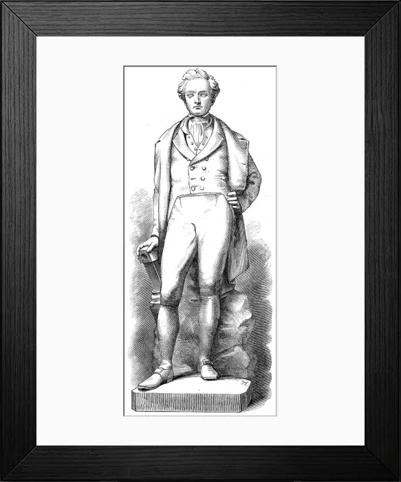 Framed Print : Statue of Sir Humphry Davy, at Penzance, 1872. Creator: Unknown Framed Print : Statue of Sir Humphry Davy, at Penzance, 1872. Creator: Unknown