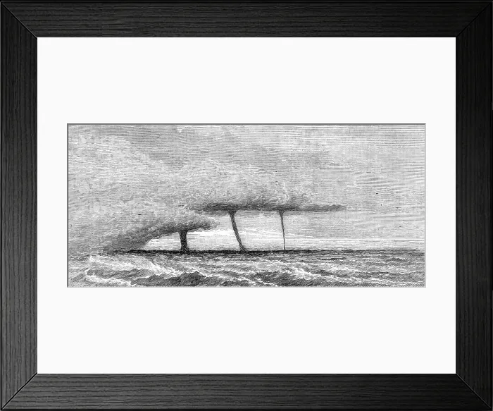 Framed Print : Waterspouts in the Mediterranean, 1872. Creator: Unknown Framed Print : Waterspouts in the Mediterranean, 1872. Creator: Unknown