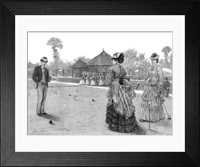 Framed Print : The last croquet game of the season, 1872. Creator: Joseph Swain Framed Print : The last croquet game of the season, 1872. Creator: Joseph Swain