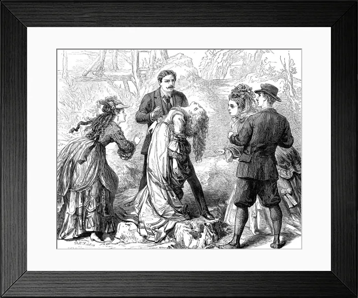 Framed Print : Scene from False Shame, at the Globe Theatre, 1872. Creator: Unknown Framed Print : Scene from False Shame, at the Globe Theatre, 1872. Creator: Unknown