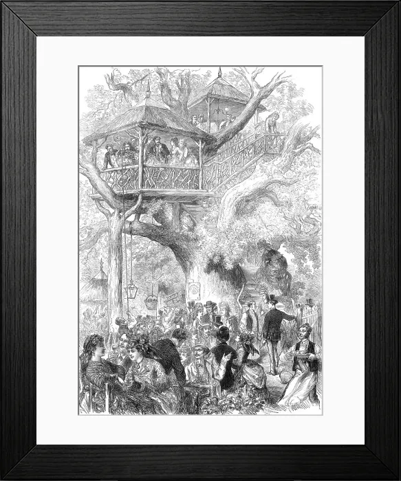 Framed Print : Parisians at Sceaux: dining in a tree, 1872. Creator: Unknown Framed Print : Parisians at Sceaux: dining in a tree, 1872. Creator: Unknown