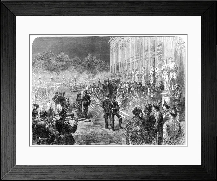 Framed Print : The Three Emperors at Berlin: the Crown Princess's evening garden party at the New Palace... 1872. Creator: Unknown Framed Print : The Three Emperors at Berlin: the Crown Princess's evening garden party at the New Palace... 1872. Creator: Unknown