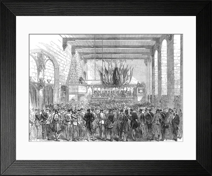 Framed Print : The English Volunteers at Ghent: Reception at the Hotel de Ville, 1872. Creator: Unknown Framed Print : The English Volunteers at Ghent: Reception at the Hotel de Ville, 1872. Creator: Unknown