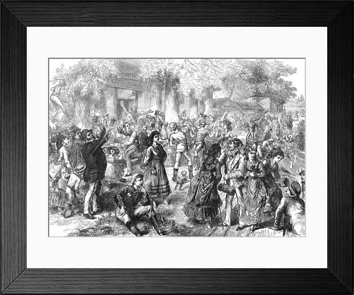 Framed Print : Holiday amusements of the Parisians at Bougival, 1872. Creator: Unknown Framed Print : Holiday amusements of the Parisians at Bougival, 1872. Creator: Unknown
