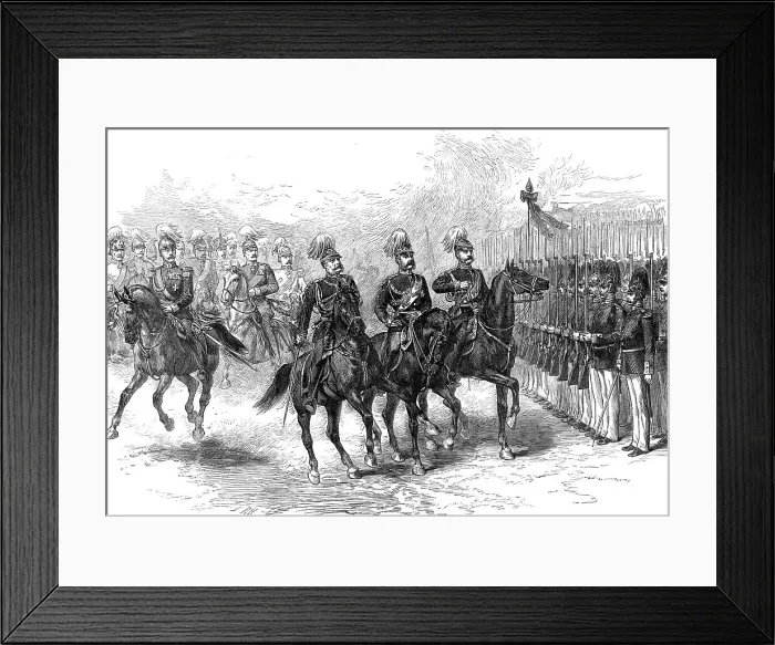 Framed Print : The Three Emperors at Berlin: Grand Review at Tempelhof - the Emperors passing along the line, 1872. Creator: Unknown Framed Print : The Three Emperors at Berlin: Grand Review at Tempelhof - the Emperors passing along the line, 1872. Creator: Unknown
