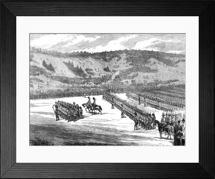 Framed Print : The Autumn Campaign: the March Past at Beacon Hill, Amesbury, 1872. Creator: Unknown Framed Print : The Autumn Campaign: the March Past at Beacon Hill, Amesbury, 1872. Creator: Unknown