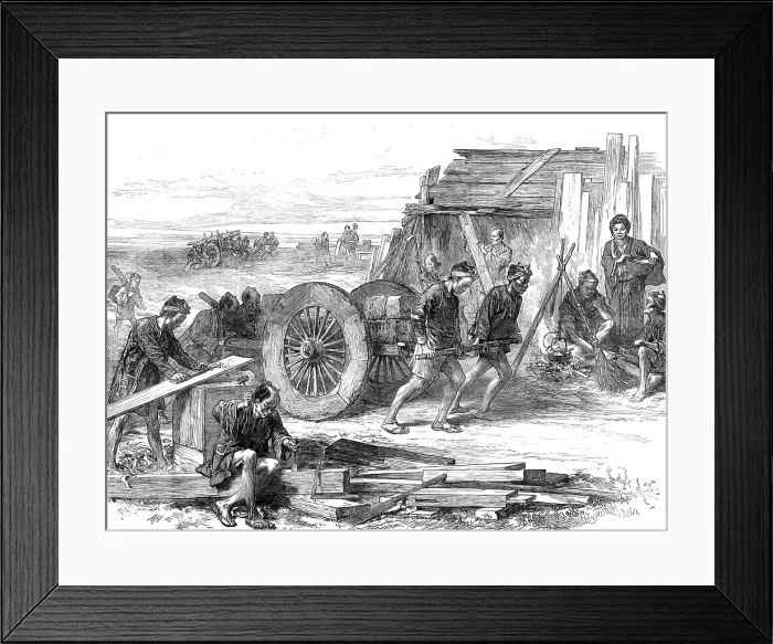Framed Print : Japanese workmen, 1872. Creator: Unknown Framed Print : Japanese workmen, 1872. Creator: Unknown