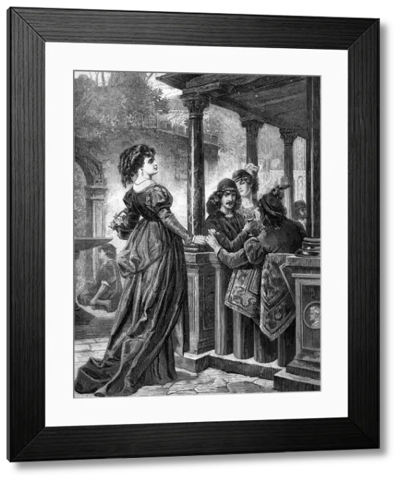 Framed Print : Fleuriste Florentine au Moyen Age, by M. Vander Ouderaa, 1872. Creator: Unknown Framed Print : Fleuriste Florentine au Moyen Age, by M. Vander Ouderaa, 1872. Creator: Unknown