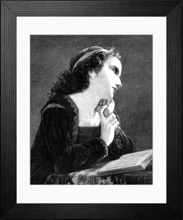 Framed Print : Meditation, by P. A. Cot, from a photograph published by Messrs. Goupil and Co. 1872. Creator: William Hollidge Framed Print : Meditation, by P. A. Cot, from a photograph published by Messrs. Goupil and Co. 1872. Creator: William Hollidge