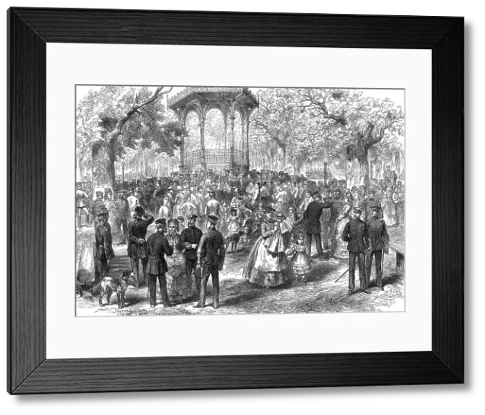 Framed Print : German military band on the Promenade at Rheims, 1872. Creator: Unknown Framed Print : German military band on the Promenade at Rheims, 1872. Creator: Unknown
