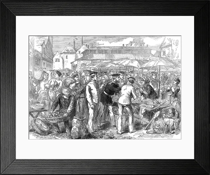 Framed Print : German soldiers marketing at Rheims, 1872. Creator: Unknown Framed Print : German soldiers marketing at Rheims, 1872. Creator: Unknown