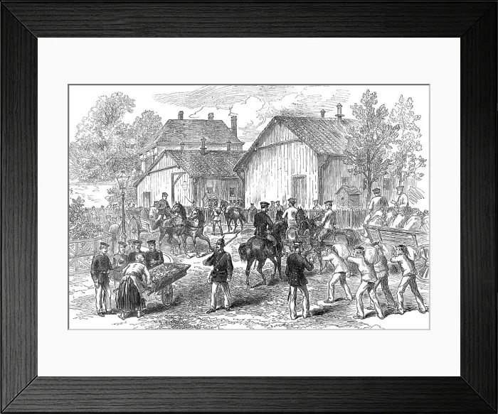 Framed Print : Barracks of the German Troops at Rheims, 1872. Creator: Unknown Framed Print : Barracks of the German Troops at Rheims, 1872. Creator: Unknown