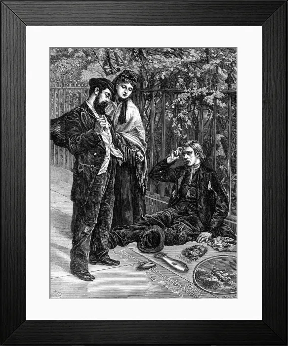 Framed Print : An artist of the pavement, 1872. Creator: Jenkin Framed Print : An artist of the pavement, 1872. Creator: Jenkin