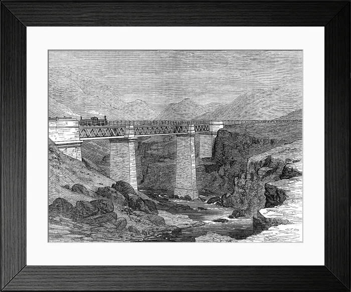 Framed Print : The Otago Great Northern Railway, New Zealand: Waiamakura Viaduct, 1872. Creator: Unknown Framed Print : The Otago Great Northern Railway, New Zealand: Waiamakura Viaduct, 1872. Creator: Unknown