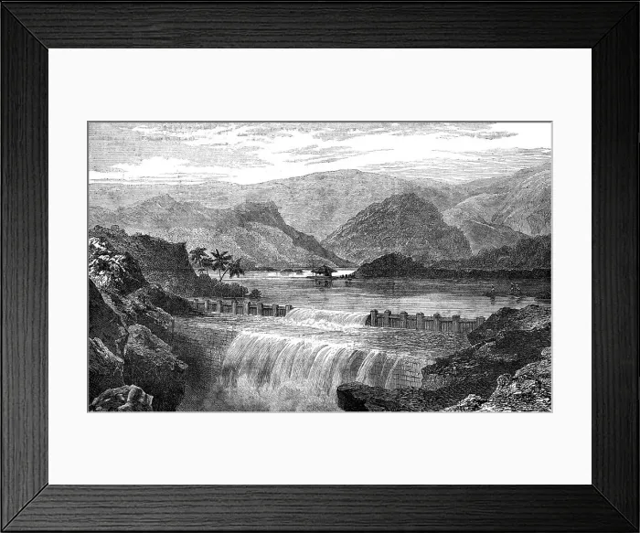 Framed Print : Dam for the new water supply of Bombay, 1872. Creator: Unknown