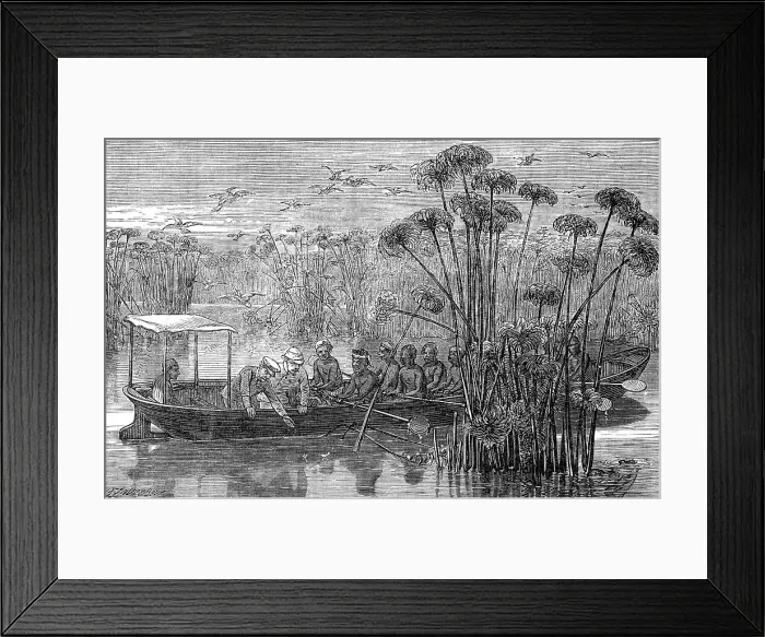 Framed Print : At the mouth of the Rusizi, Lake Tanganyika, 1872. Creator: J. B. Zwicken Framed Print : At the mouth of the Rusizi, Lake Tanganyika, 1872. Creator: J. B. Zwicken