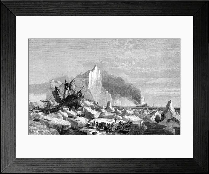 Framed Print : Sealers Crushed by Icebergs, from the picture by W. Bradford, 1872. Creator: Unknown Framed Print : Sealers Crushed by Icebergs, from the picture by W. Bradford, 1872. Creator: Unknown