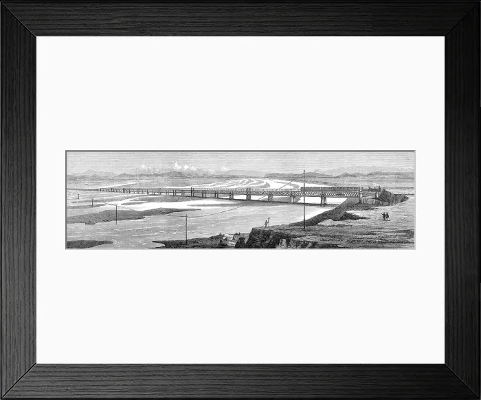 Framed Print : The Otago Great Northern Railway, New Zealand: Waitaki Railway Bridge, 1872. Creator: Unknown Framed Print : The Otago Great Northern Railway, New Zealand: Waitaki Railway Bridge, 1872. Creator: Unknown