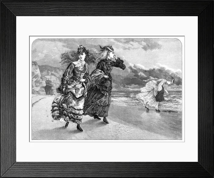 Framed Print : A Breeze after a Bathe, 1872. Creator: W. H Framed Print : A Breeze after a Bathe, 1872. Creator: W. H
