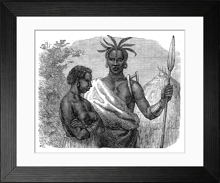 Framed Print : Ugogo man and woman, 1872. Creator: Unknown Framed Print : Ugogo man and woman, 1872. Creator: Unknown
