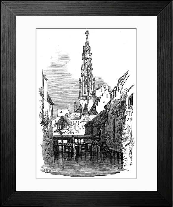 Framed Print : On the Senne, Brussels, 1872. Creator: Unknown Framed Print : On the Senne, Brussels, 1872. Creator: Unknown