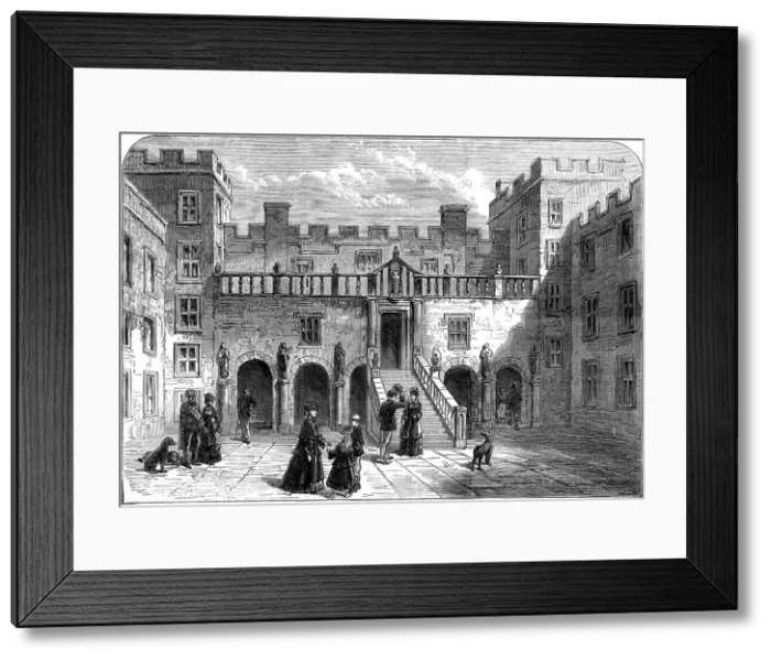 Framed Print : Courtyard of Chillingham Castle, Northumberland, 1872. Creator: Unknown Framed Print : Courtyard of Chillingham Castle, Northumberland, 1872. Creator: Unknown