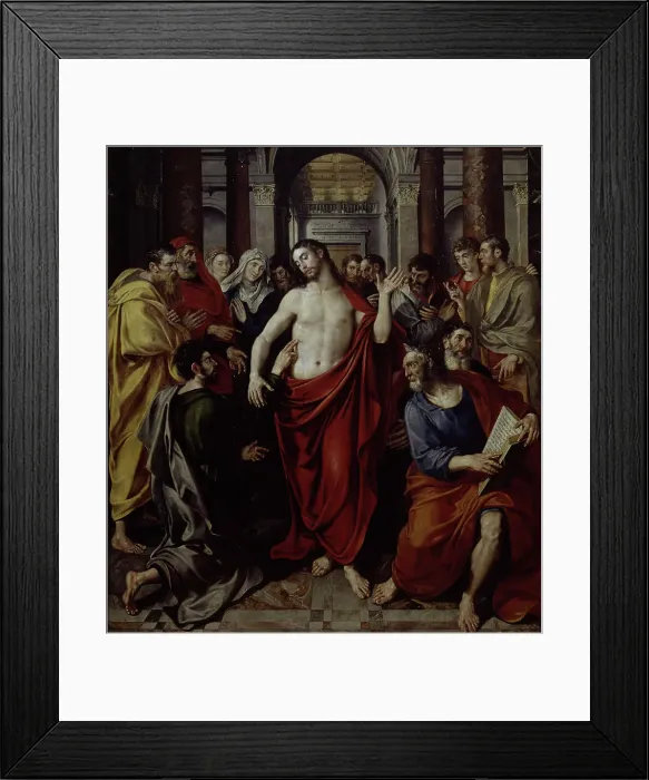 Framed Print : The Incredulity of Thomas, 1574. Creator: Martin de Vos