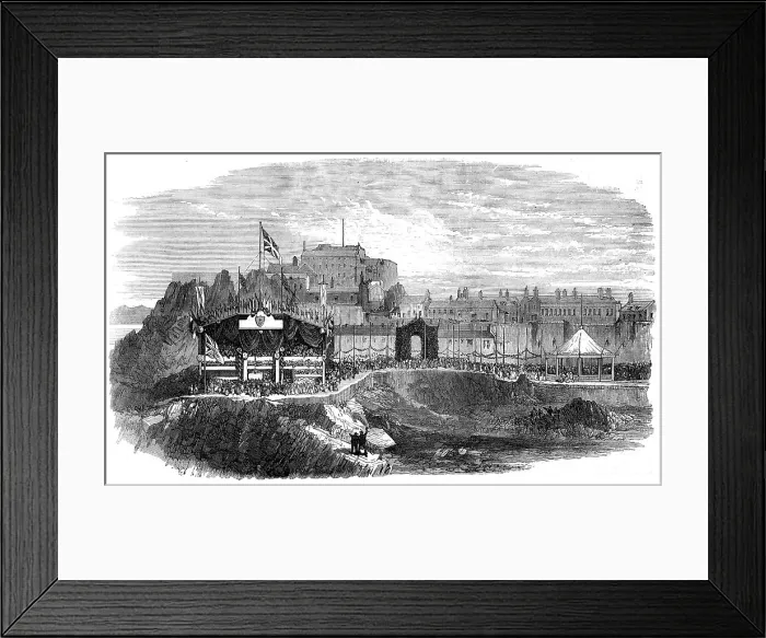 Framed Print : Laying the foundation-stone of new harbour works at Jersey, 1872. Creator: Unknown Framed Print : Laying the foundation-stone of new harbour works at Jersey, 1872. Creator: Unknown