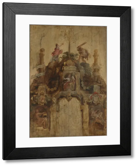 Framed Print : The Arch of the Mint (front), 1635. Creator: Peter Paul Rubens Framed Print : The Arch of the Mint (front), 1635. Creator: Peter Paul Rubens